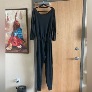 Boohoo off the shoulder jumpsuit